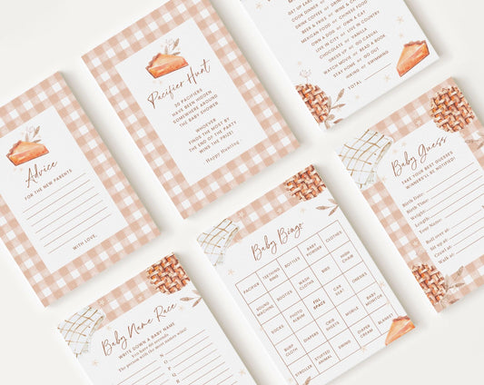 10 Editable Cutie Pie Baby Shower Games Bundle, Little Cutie Pie Baby Shower Games Bundle, Thanksgiving Baby Shower Party Games CTPBS001
