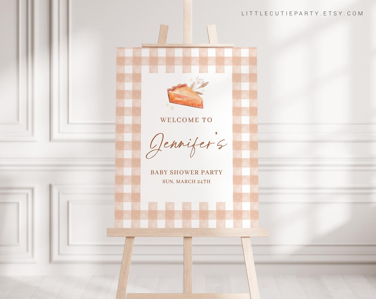 Editable Little Cutie Pie Welcome Sign, Cutie Pie Baby Shower Welcome Board, Sign, Thanksgiving Welcome Template CTPBS001