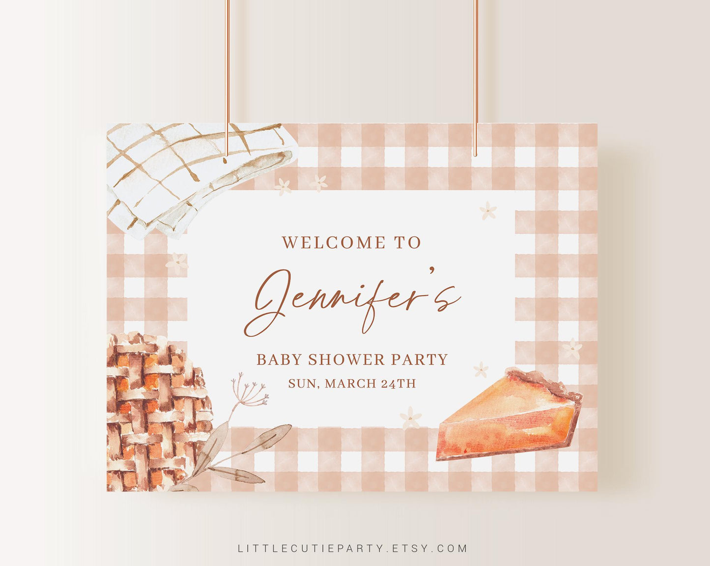 Editable Cutie Pie Baby Shower Banner, Little Cutie Pie Banner, Shower Sign for Baby Thanksgiving Banner Welcome Sign CTPBS001