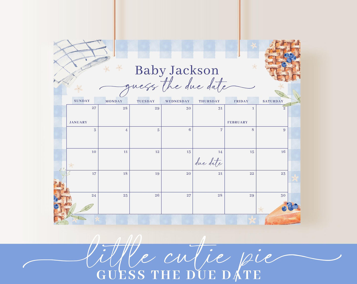 Editable Blue Cutie Pie Baby Shower Invitation Bundle, Fall Theme Baby Shower Boy Invitation Bundle with Games Bundle, Shower Decor CTPBS002