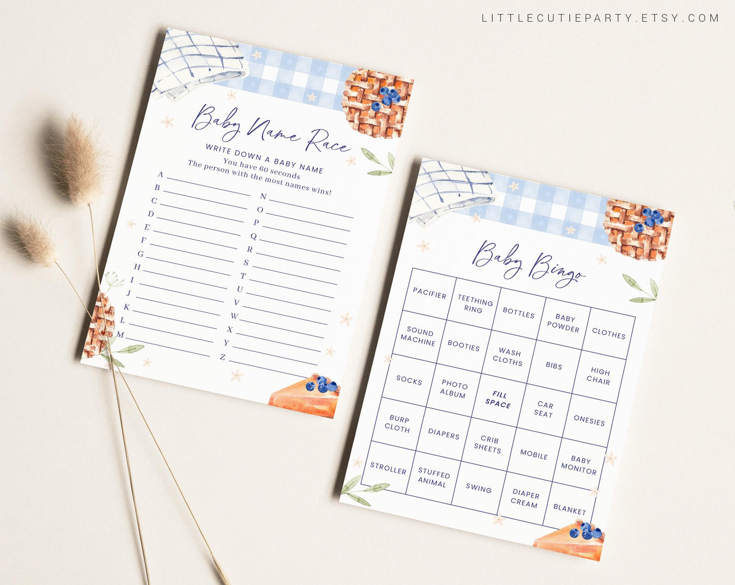 10 Editable Blue Cutie Pie Baby Shower Games Bundle, Blue Sweet Cutie Pie Baby Shower Bingo Games Bundle, Thanksgiving Shower Games CTPBS002