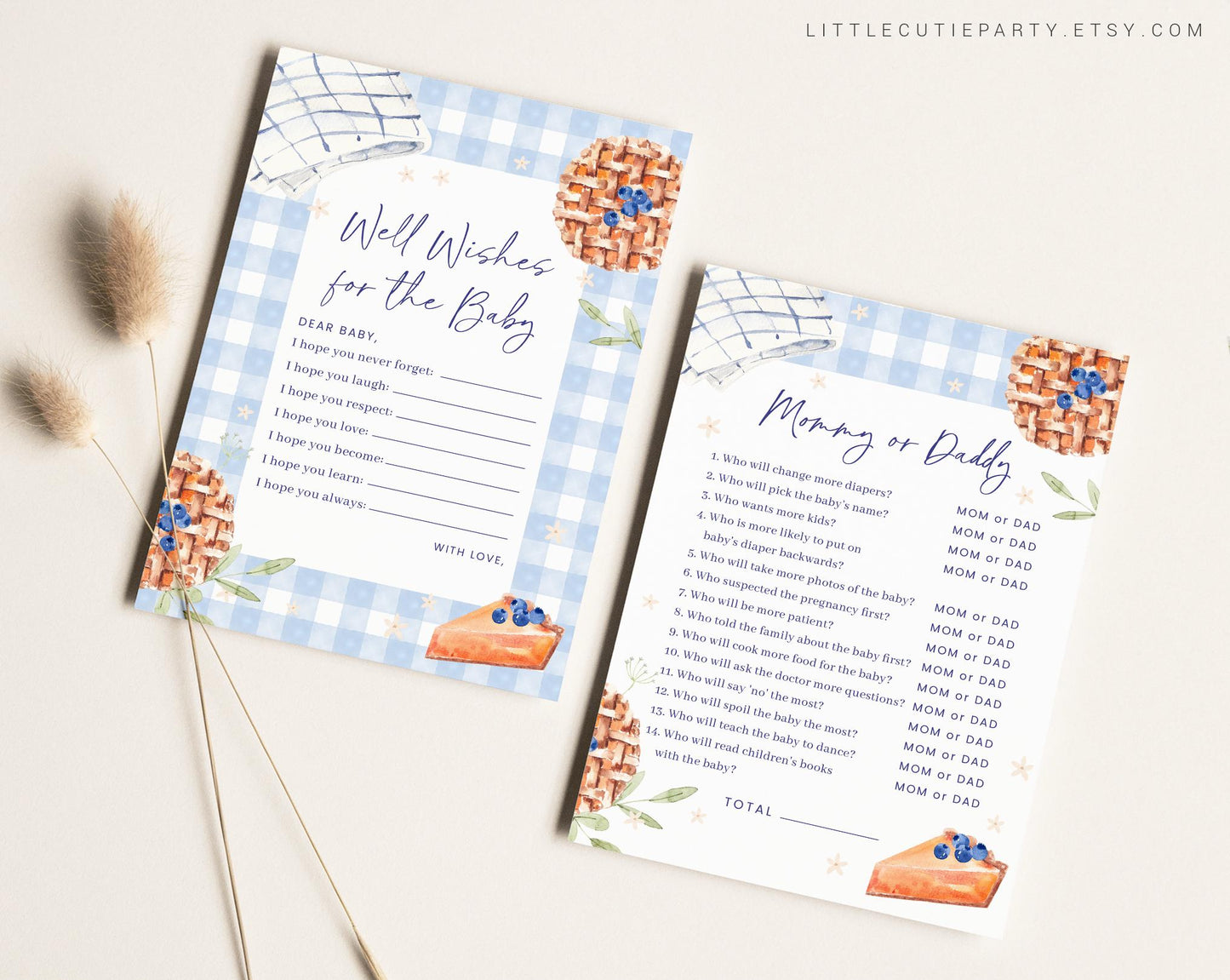 10 Editable Blue Cutie Pie Baby Shower Games Bundle, Blue Sweet Cutie Pie Baby Shower Bingo Games Bundle, Thanksgiving Shower Games CTPBS002