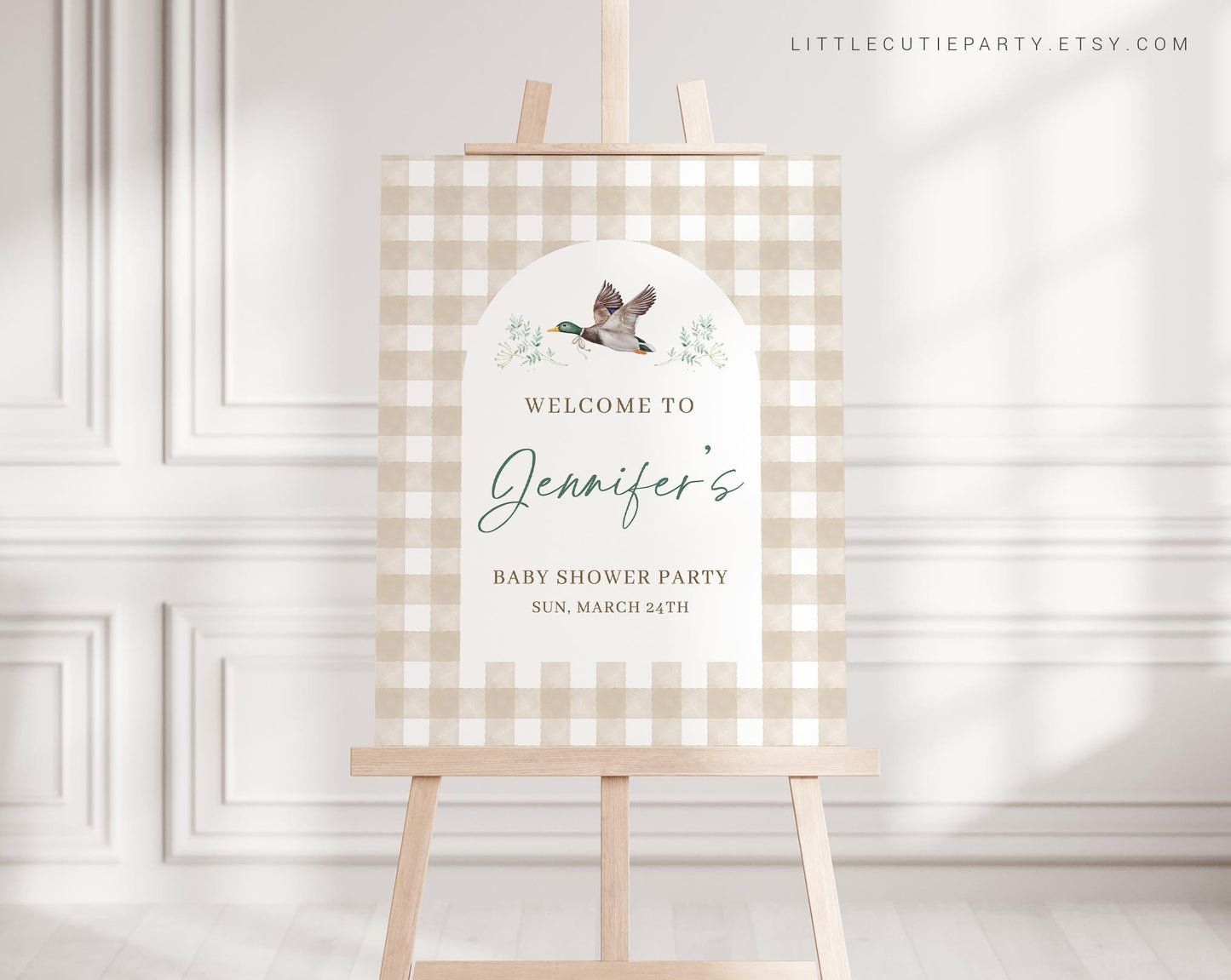 Editable Mallard Duck Welcome Sign, Mallard Baby Shower Welcome Board, Sign, Mallard Welcome Template MALBS002
