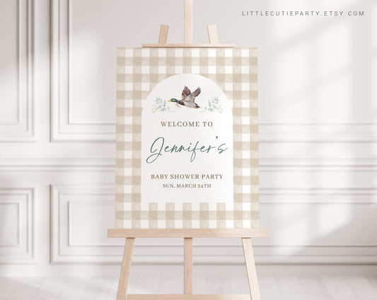 Editable Mallard Duck Welcome Sign, Mallard Baby Shower Welcome Board, Sign, Mallard Welcome Template MALBS002