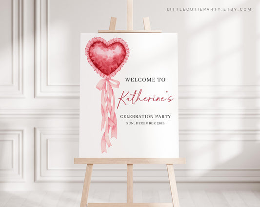 Editable Little Sweetheart Welcome Sign, Valentines Baby Shower Welcome Board, Sign, Valentines Welcome Template SWHBS002