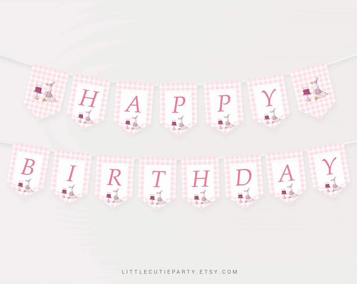 Editable One Silly Goose Birthday Girl Banners, Goose Baby Banner, Happy Birthday, Silly Goose Birthday Decorations GOSBD001