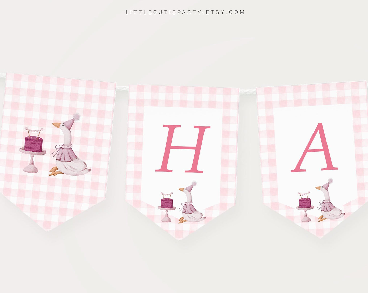 Editable One Silly Goose Birthday Girl Banners, Goose Baby Banner, Happy Birthday, Silly Goose Birthday Decorations GOSBD001
