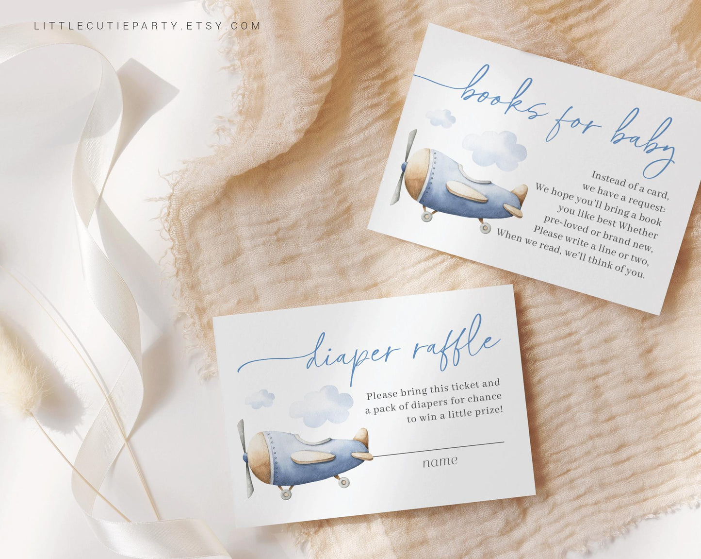 Editable Airplane Baby Shower Invite, Airplane Baby Shower Invite Set, Pilot Baby Shower Digital Invitation Evite APBS001