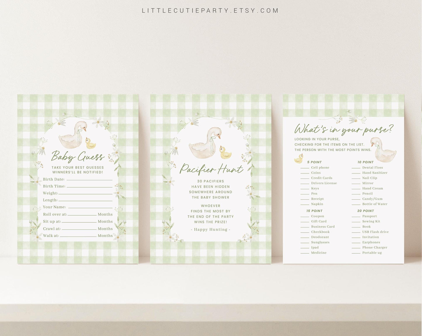 10 Editable Mother Goose Baby Shower Games Bundle, Silly Goose Baby Shower Bingo Games Bundle, Geese Baby Shower Party Games SLGBS001