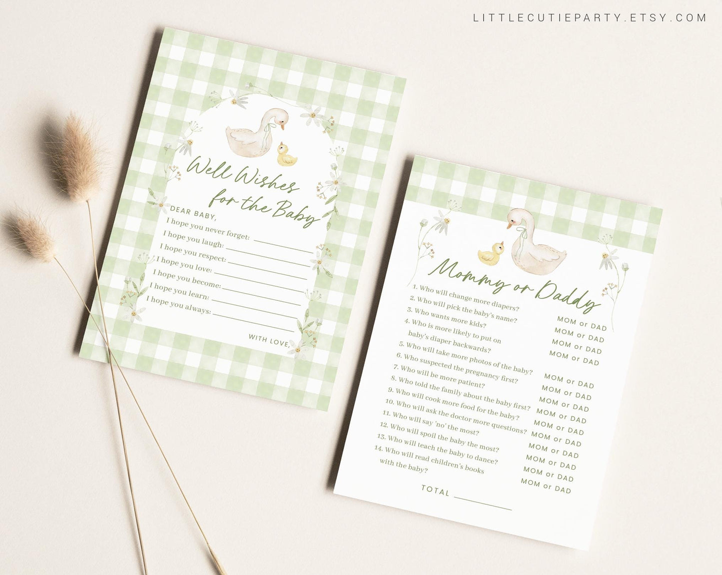 10 Editable Mother Goose Baby Shower Games Bundle, Silly Goose Baby Shower Bingo Games Bundle, Geese Baby Shower Party Games SLGBS001