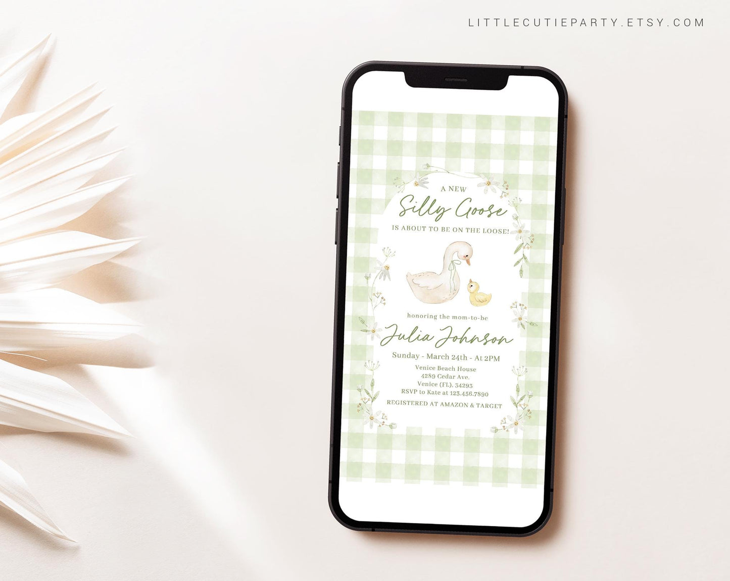 Editable Mother Goose Baby Shower Invite, Silly Goose Baby Shower Invite Set, Geese Baby Shower Digital Invitation Evite SLGBS001