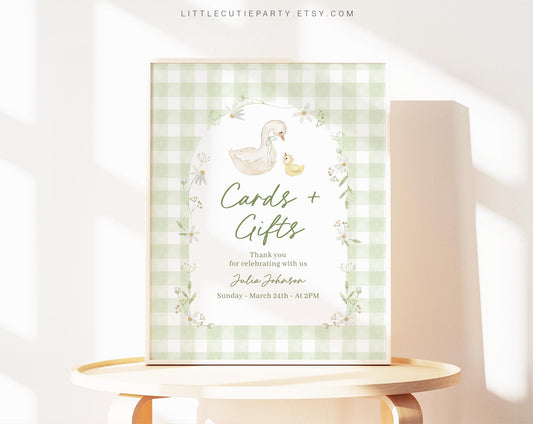 Editable Mother Goose Baby Shower Sign, Silly Goose Custom Sign Template for Baby Shower with Goose Theme SLGBS001