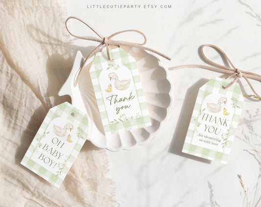 Editable Goose Baby Shower Favor, Thank You Favor Tag, Thank you Tags, Silly Goose Baby Shower Decorations SLGBS001