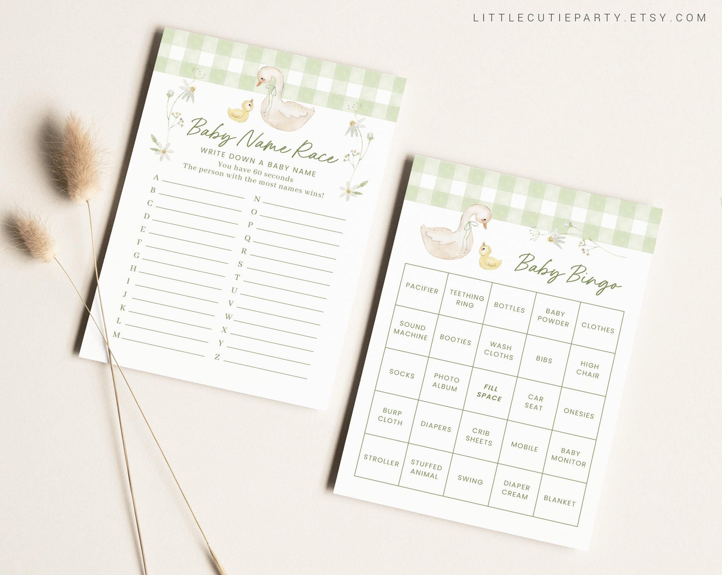 10 Editable Mother Goose Baby Shower Games Bundle, Silly Goose Baby Shower Bingo Games Bundle, Geese Baby Shower Party Games SLGBS001