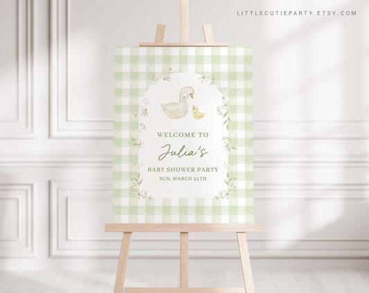 Editable Mother Goose Welcome Sign, Silly Goose Baby Shower Welcome Board, Sign, Goose Welcome Template SLGBS001