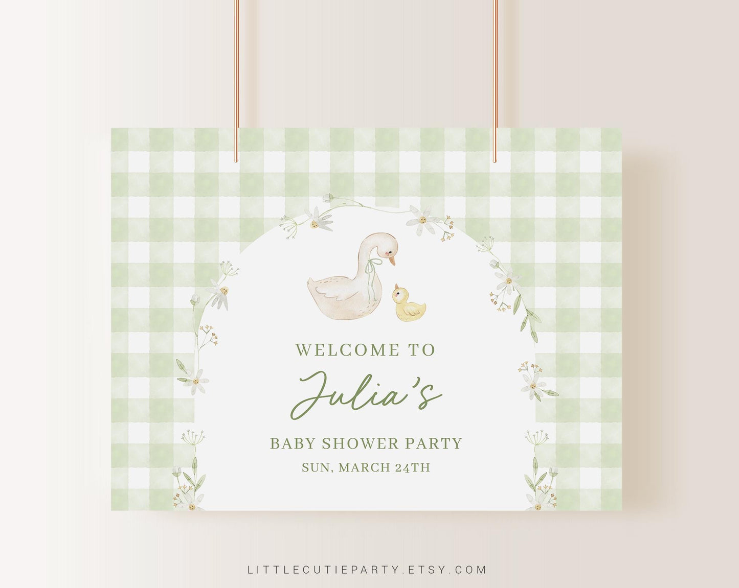 Editable Mother Goose Baby Shower Banner, Silly Goose Baby Shower Backdrop, Shower Sign for Goose Baby Shower Decorations SLGBS001