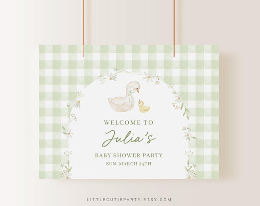 Editable Mother Goose Baby Shower Banner, Silly Goose Baby Shower Backdrop, Shower Sign for Goose Baby Shower Decorations SLGBS001