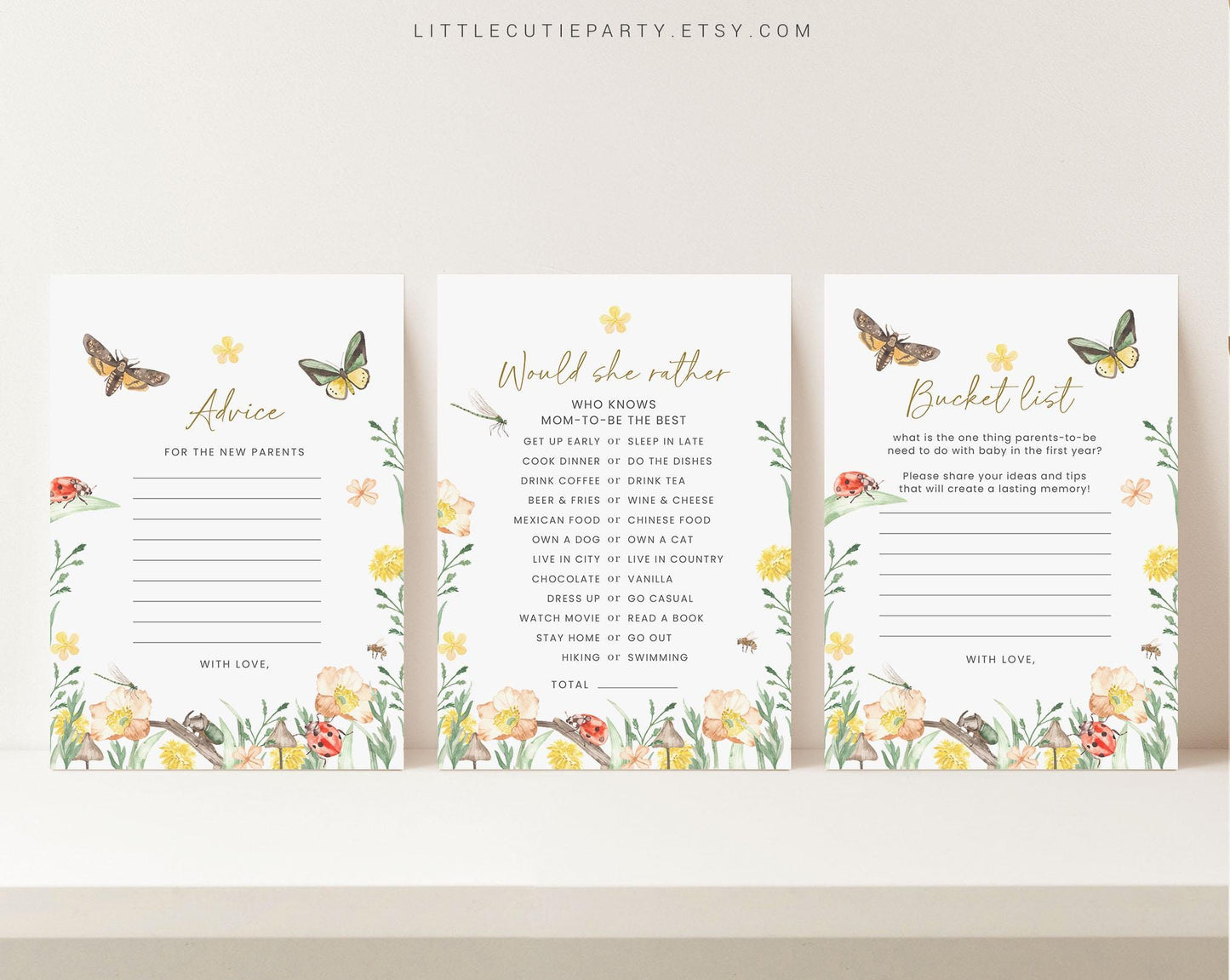 10 Editable Little Love Bug Baby Shower Games Bundle, Little Love Bug On the Way Baby Shower Games, Lovebug Baby Shower Games LVBBS001