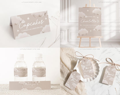 Editable Little Piece of Heaven Invitation Bundle, A Little Piece of Heaven Baby Shower Bundle with Games and Baby Shower Decor LPHBS001