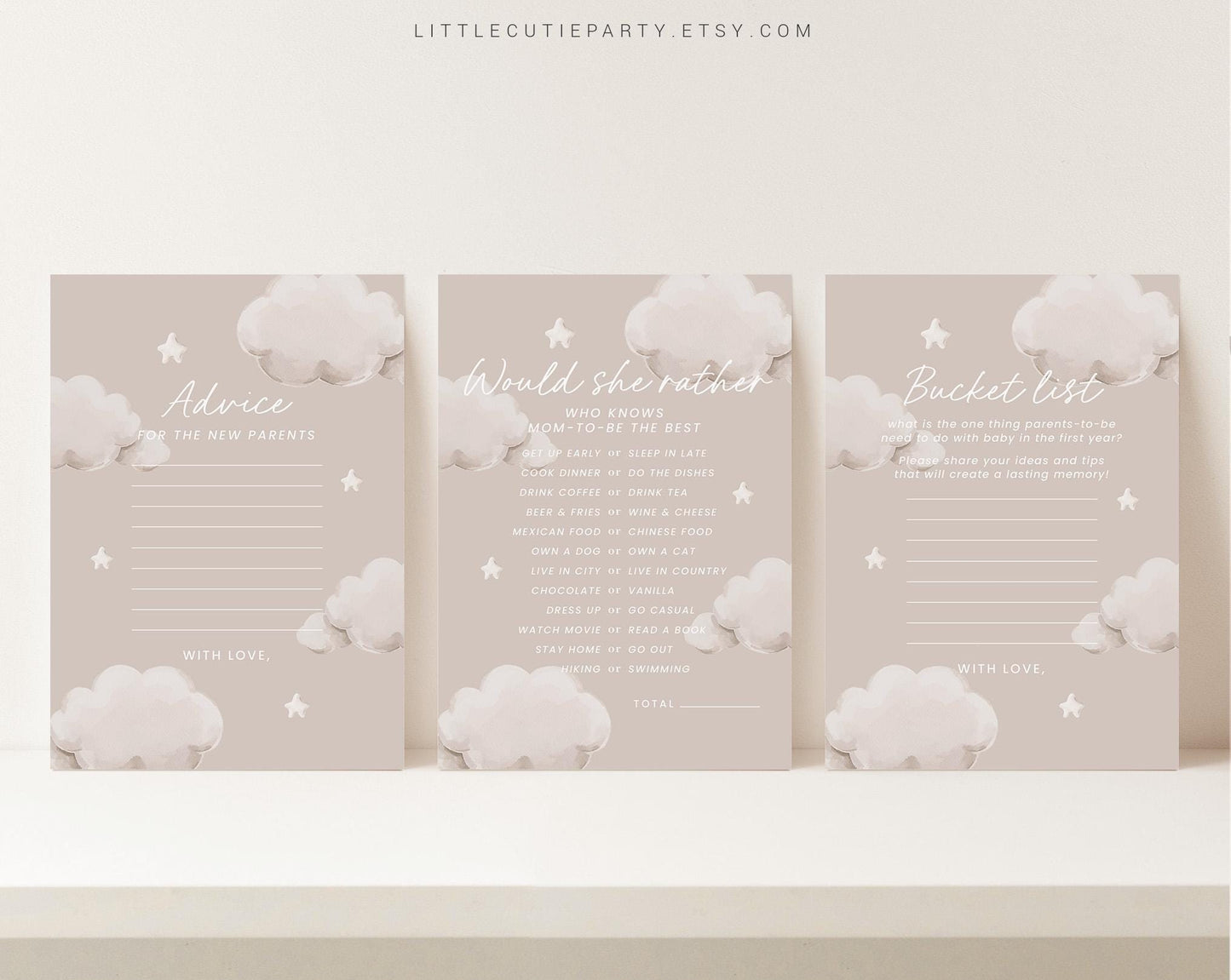 10 Editable Little Piece of Heaven Baby Shower Games Bundle, Heaven Sent Baby Shower Bingo Games Bundle, Cloud Baby Shower Games LPHBS001