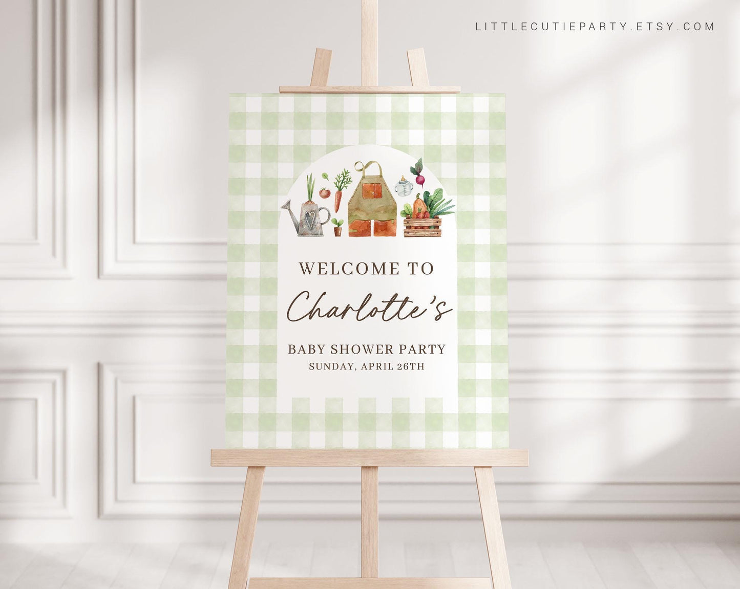 Editable Locally Grown Welcome Baby Shower Sign, Farmers Market Baby Shower Welcome Board, Sign, Locally Grown Welcome Template LCGBS001