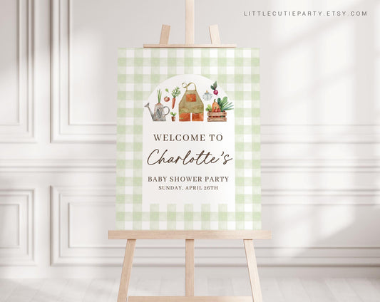 Editable Locally Grown Welcome Baby Shower Sign, Farmers Market Baby Shower Welcome Board, Sign, Locally Grown Welcome Template LCGBS001