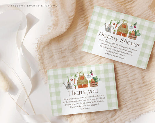 Editable Locally Grown Baby Shower Thank you Card, Farmers Market Baby Shower Display Card for Vegetables Baby Shower Decor LCGBS001