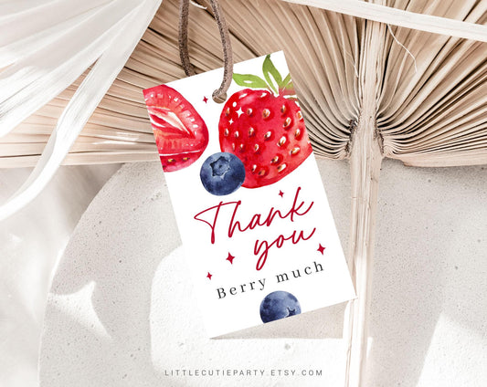 Editable Someone Berry Sweet Shower Invitation, Berry Sweet Baby Shower Invitation with Diaper Raffle, Books for Baby and Tag BRSBS002