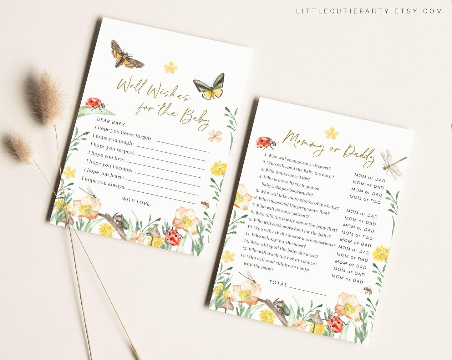 10 Editable Little Love Bug Baby Shower Games Bundle, Little Love Bug On the Way Baby Shower Games, Lovebug Baby Shower Games LVBBS001