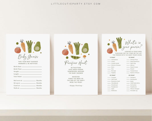 10 Editable Little Sprout Baby Shower Games Bundle, A Little Sprout is On the Way Baby Shower Games Bundle, Sprout Baby Shower Game LSPBS001