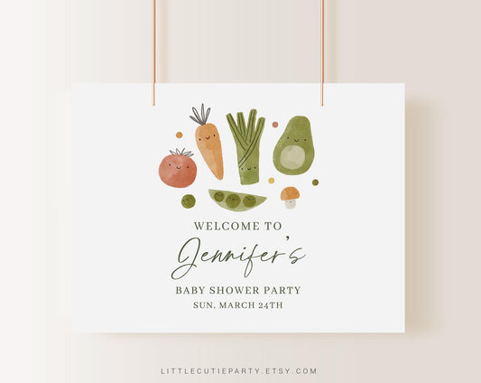 Editable A Little Sprout Baby Shower Backdrop, Little Sprout Baby Shower Banner, Shower Sign for Little Sprout Party Decorations LSPBS001