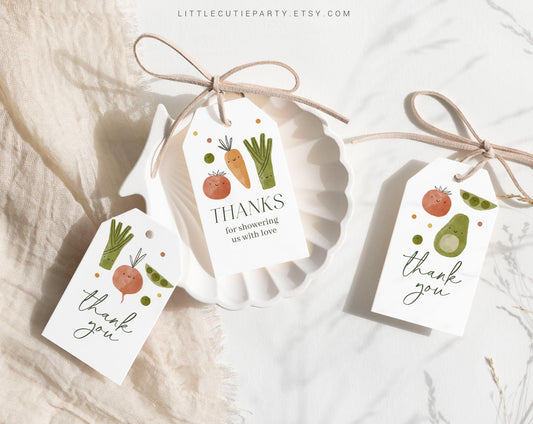 Editable Little Sprout Baby Shower Party Favors Tag, Thank You Favor Tag, Thank you Tags,  Farmers Market Baby Shower Party Decor LSPBS001