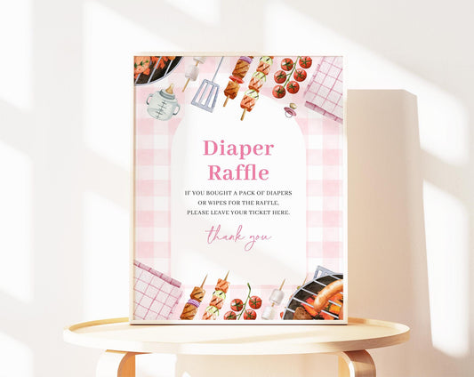 Editable Babyq Pink Sign, Custom Sign Template for Baby Shower Girl Party with Baby Q Girl Decor BBQBS003