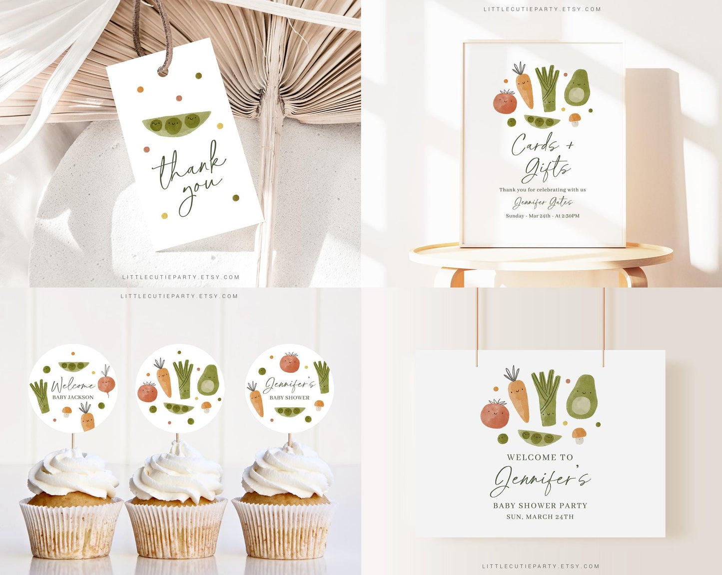 Editable A Little Sprout Baby Shower Bundle, A Little Sprout is on the Way Baby Shower Bundle with Grown with Love Games and Decor LSPBS001