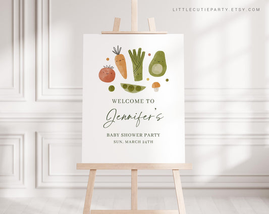 Editable A Little Sprout Welcome Sign, A Little Sprout On The Way Welcome Board, Sign, Little Sprout Baby Shower Party Decor LSPBS001