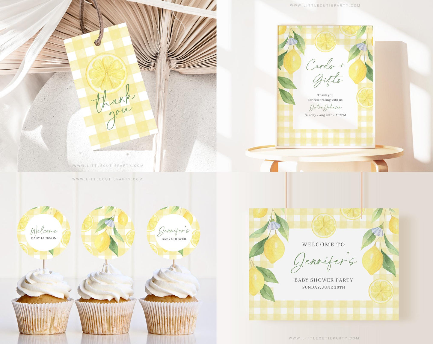 Editable Mamas Main Squeeze Baby Shower Bundle, Lemon Baby Shower Bundle with Main Squeeze Baby Shower Games and Decor LMNBS003
