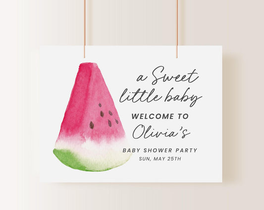 Editable Watermelon Banner, Watermelon Baby Shower Decorations, Backdrop for Watermelon Welcome Sign WTMBS002