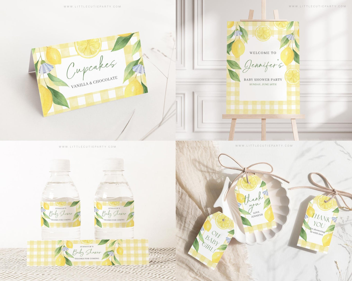 Editable Mamas Main Squeeze Baby Shower Bundle, Lemon Baby Shower Bundle with Main Squeeze Baby Shower Games and Decor LMNBS003