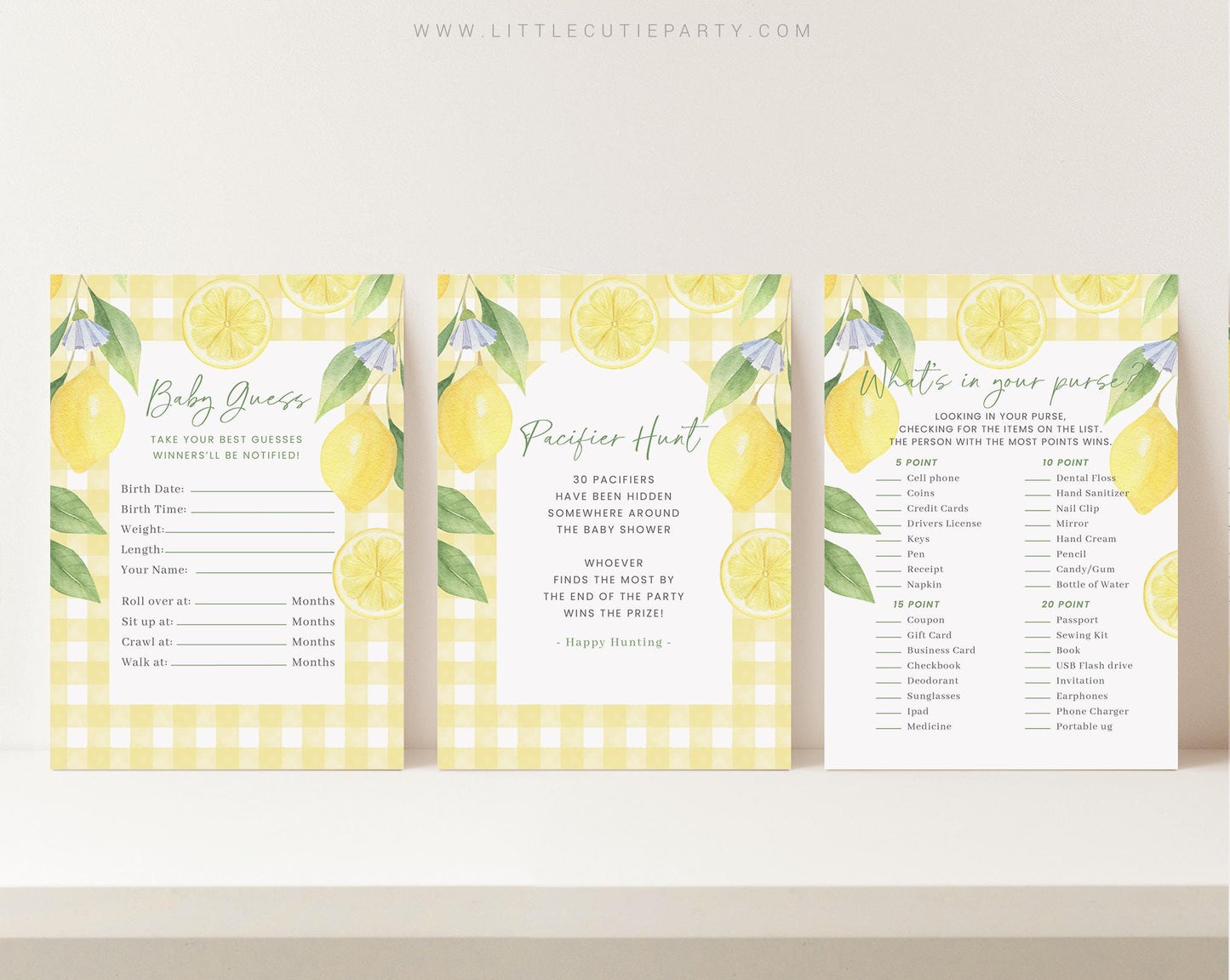 10 Editable Mamas Main Squeeze Baby Shower Games Bundle, Lemon Baby Shower Games Bundle, Main Squeeze Baby Shower Games LMNBS003
