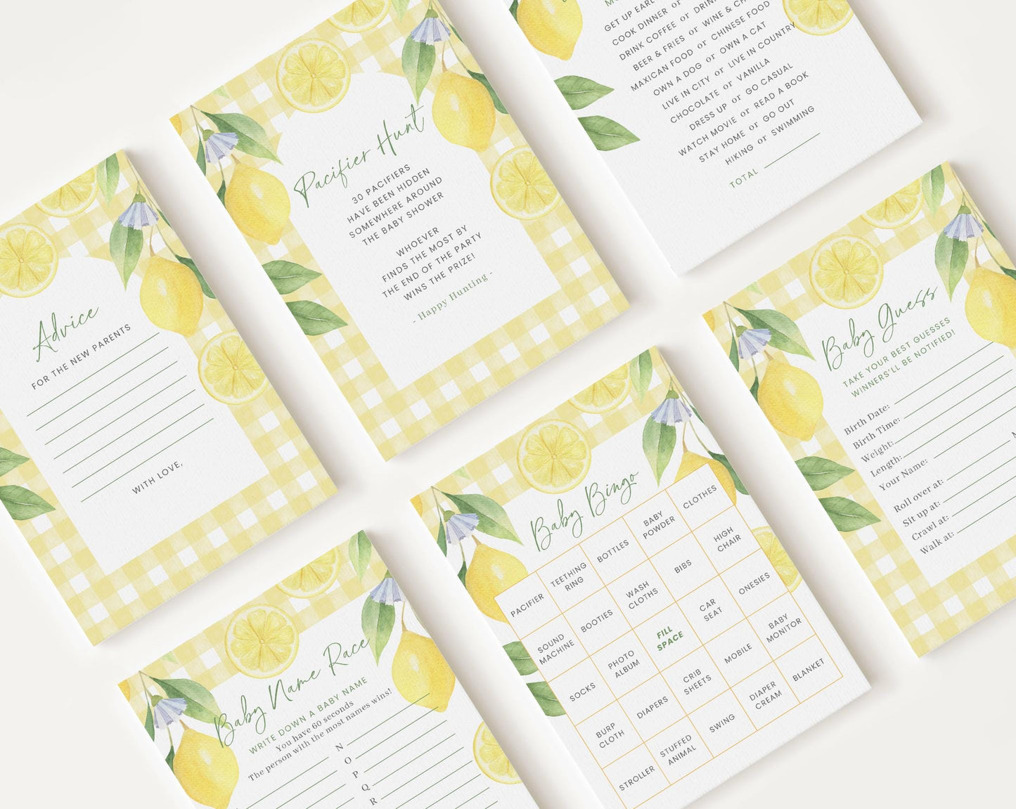 10 Editable Mamas Main Squeeze Baby Shower Games Bundle, Lemon Baby Shower Games Bundle, Main Squeeze Baby Shower Games LMNBS003