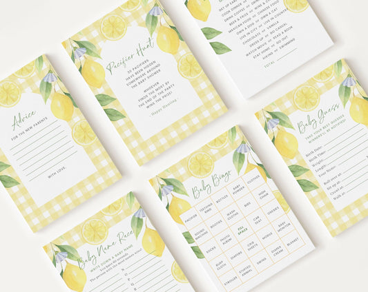 10 Editable Mamas Main Squeeze Baby Shower Games Bundle, Lemon Baby Shower Games Bundle, Main Squeeze Baby Shower Games LMNBS003