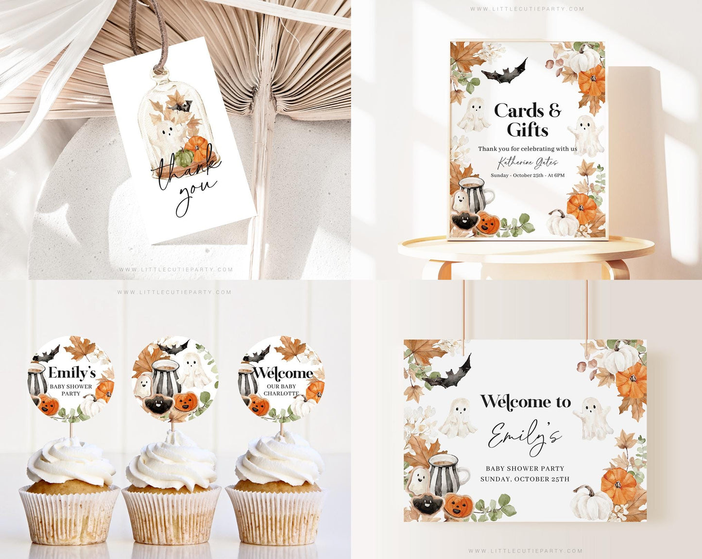Editable Little Boo is almost due Invitation Bundle, Little Boo Baby Shower Bundle, Halloween Baby Shower with Games and All Decor HAWBS004