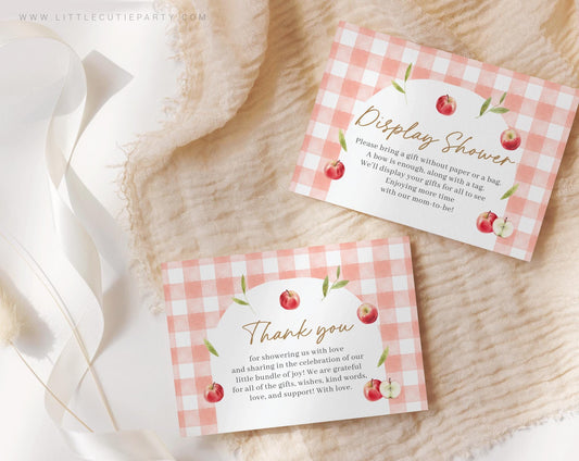 Editable Apple of Our Eye Thank you Card, Fall Baby Shower Display Card for Apple of Our Eye Baby Shower Decor APPBS001