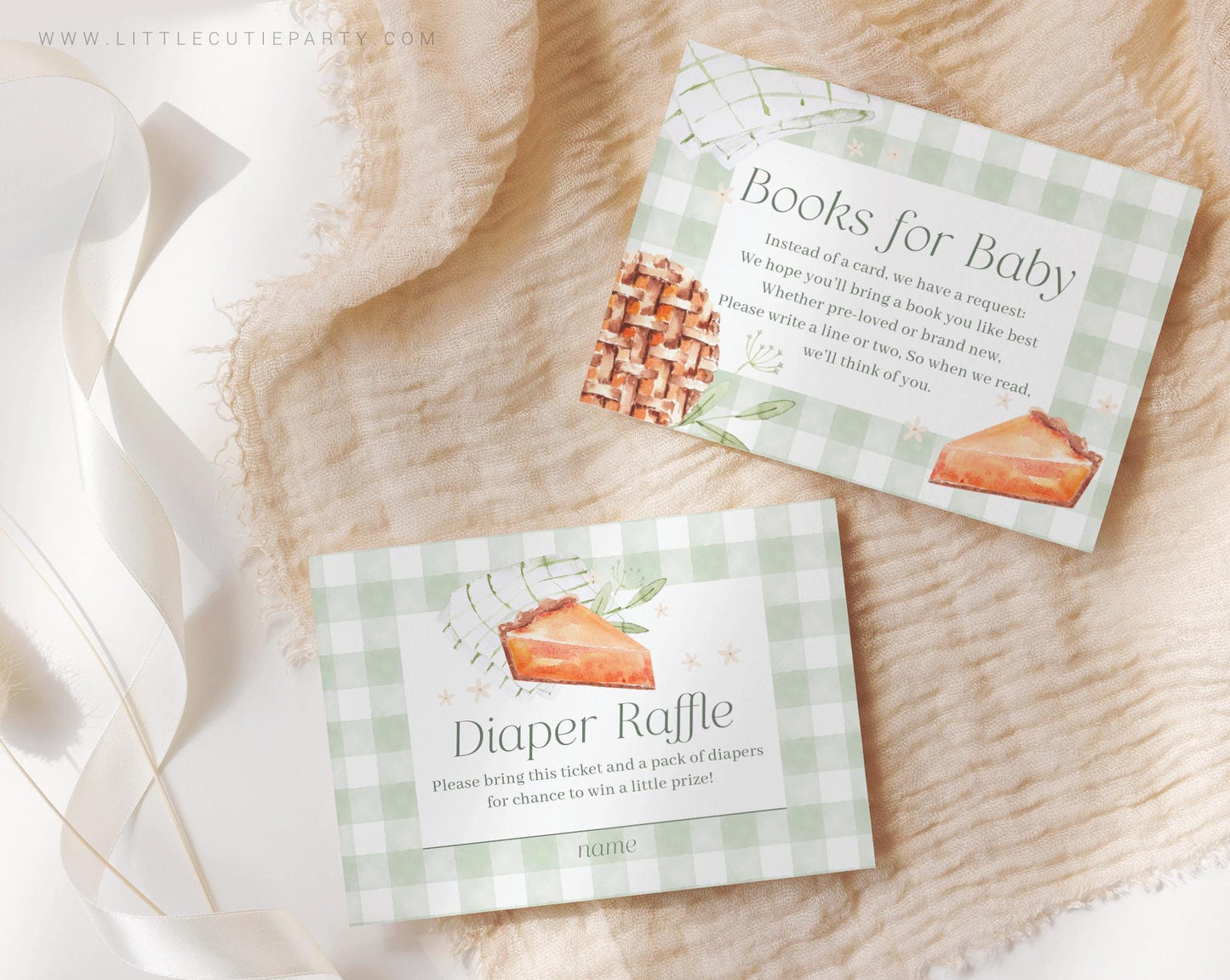 Editable Cutie Pie Digital Invite, Cutie Pie Sage Green Baby Shower Invite, Cutie Pie is On the Way Baby Shower Digital Invitation CTPBS003