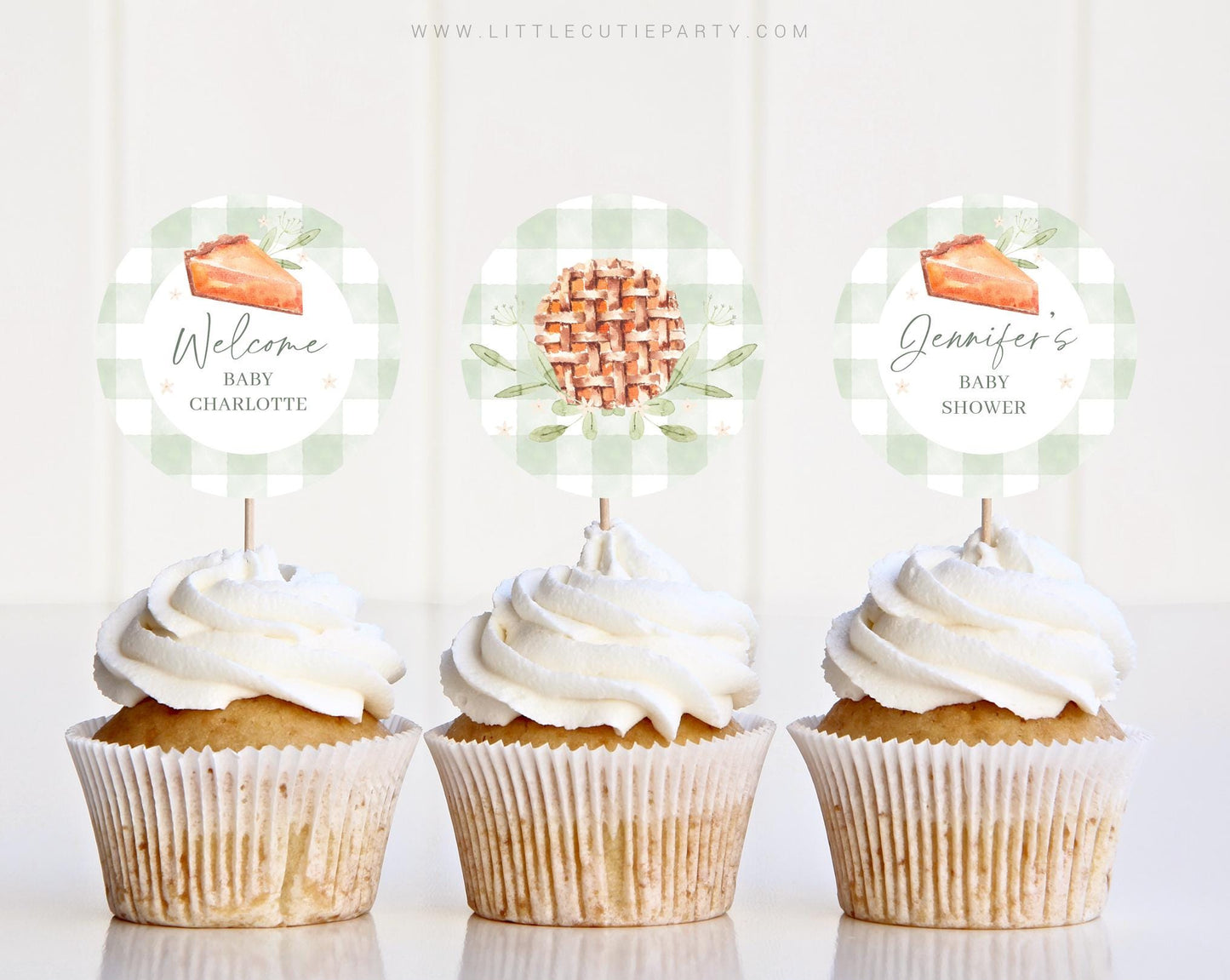 Editable Little Cutie Pie Cake Topper, Cutie Pie Baby Shower Cupcake Toppers, Baby Shower Cake Topper, Cake Topper Decorations CTPBS003