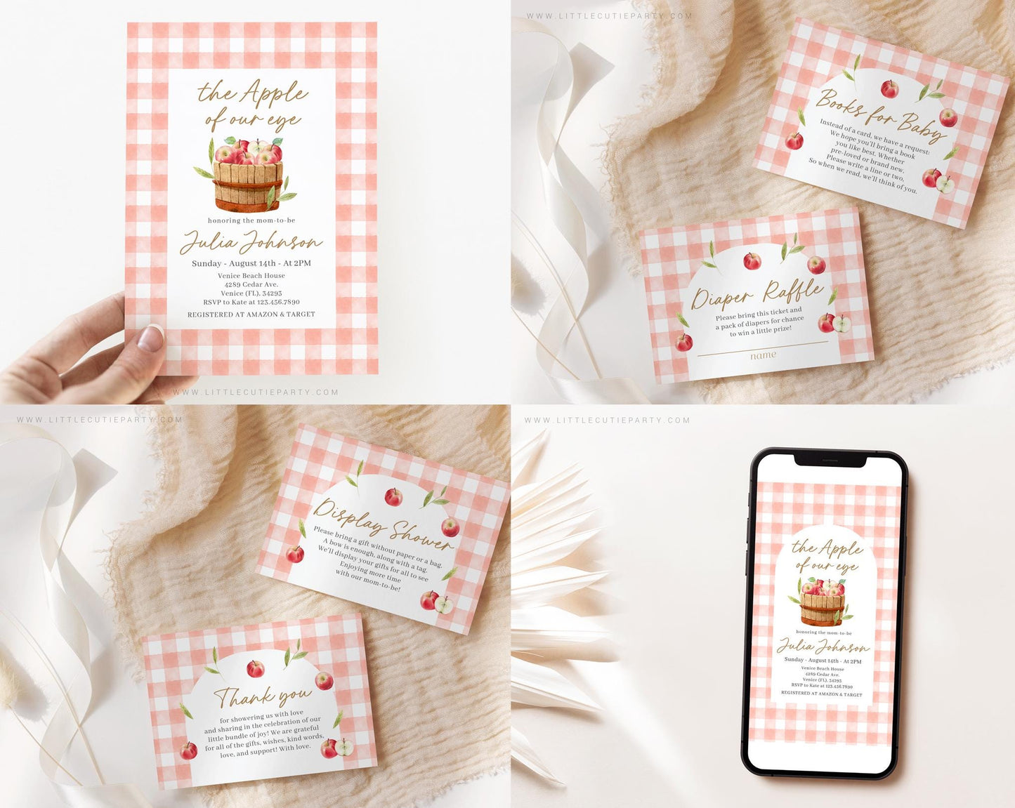 Editable Apple of Our Eye Bundle, Apple of Our Eye Baby Shower Bundle with Fall Baby Shower Games Bundle and Decor APPBS001