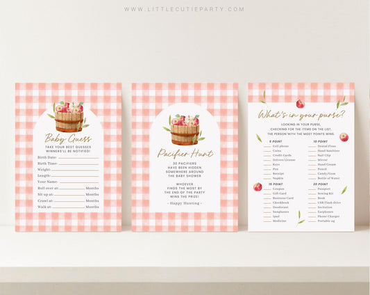 10 Editable Apple of Our Eye Baby Shower Games Bundle, Apple of Our Eye Games Bundle, Apple Fall Baby Shower Games APPBS001