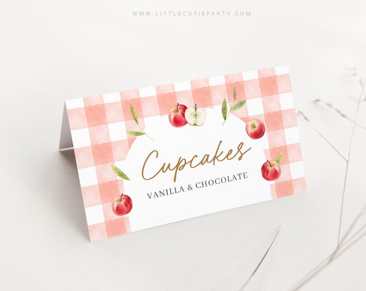 Editable Apple of Our Eye Baby Shower Food Labels, Food Tent cards, Folded Food Cards for Fall Baby Shower Party Decor APPBS001