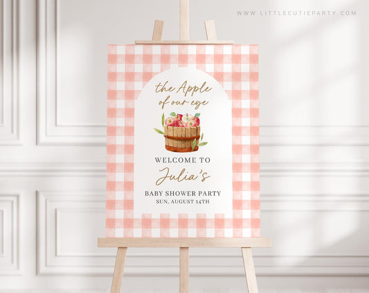 Editable Apple of Our Eye Welcome Sign, Apple of Our Eye Banner, Welcome Board, Fall Baby Shower Party Decor APPBS001