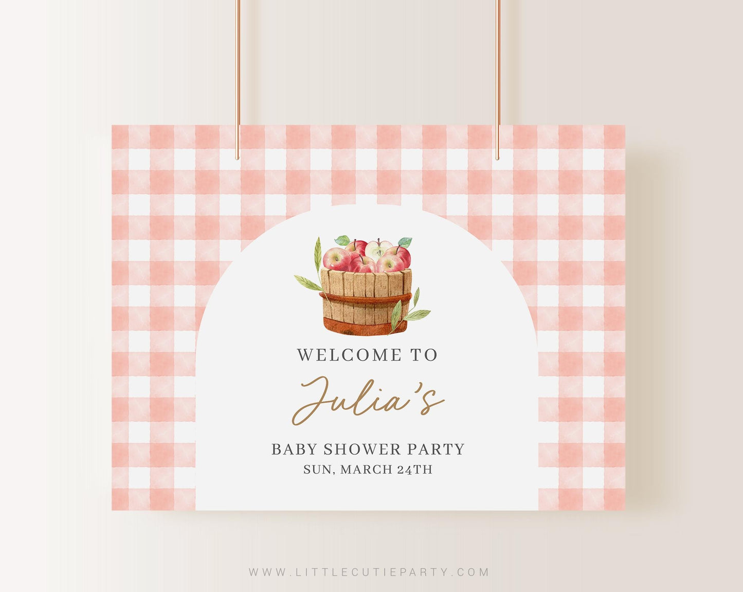 Editable Apple of Our Eye Banner, Fall Baby Shower Backdrop, Shower Sign for Apple of Our Eye Baby Shower Decor APPBS001